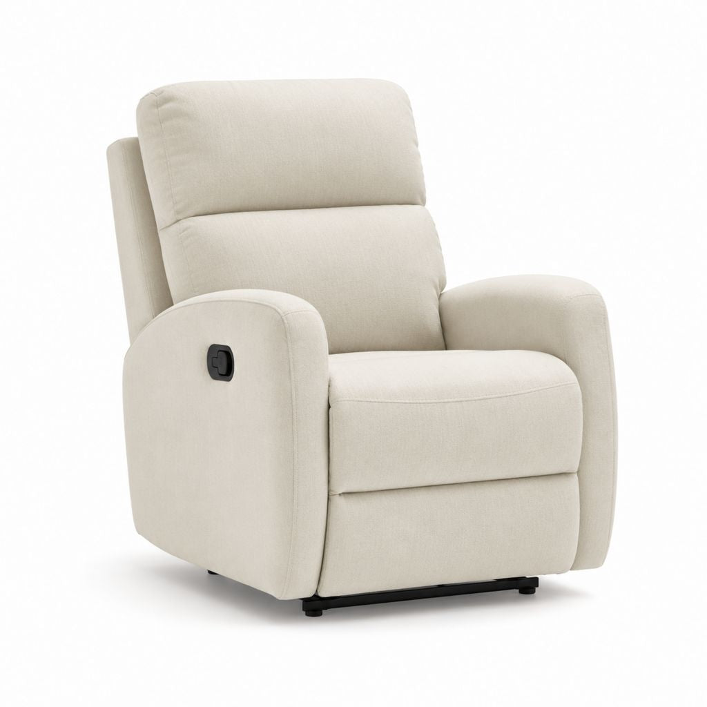 Fauteuil relax inclinable manuel beige en polyester 86 x 92 x 96 cm