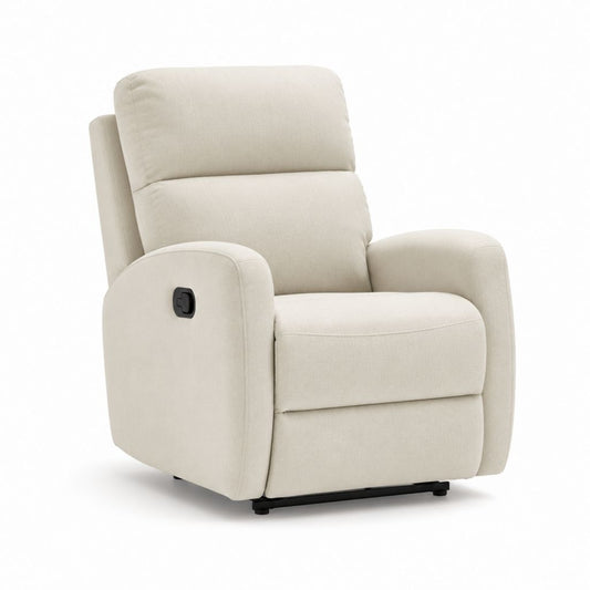 Fauteuil relax inclinable manuel beige en polyester 86 x 92 x 96 cm